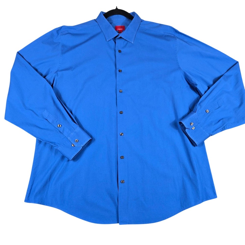 Alfani Dress Shirt Mens XL Blue Slim Fit Stretch Long Sleeve Button Down Cotton